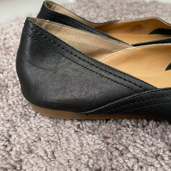 LUCKY BRAND Alba Black Leather Flats Size 7.5 - Picture 4 of 16